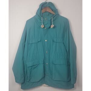 VTG L.L. Bean Womens XL Teal Nylon Baxter State Parka Windbreaker